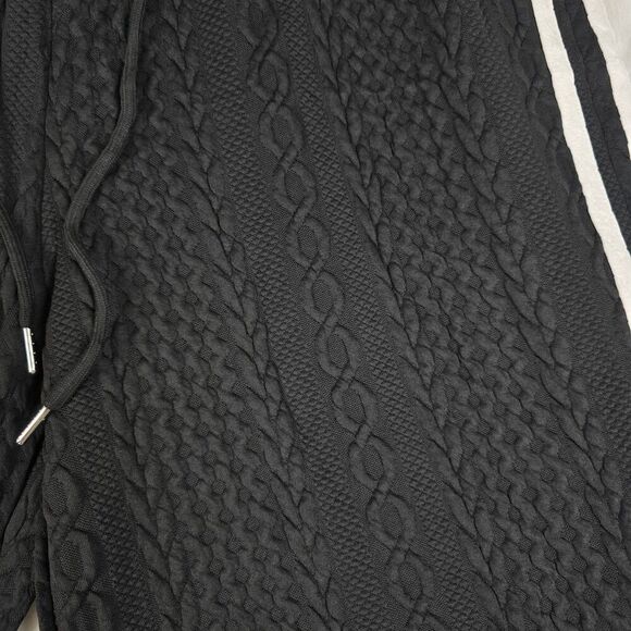 Knitted Sleeveless Cardigans Pants Lounge Set Women XL Black White Trim - Picture 6 of 14